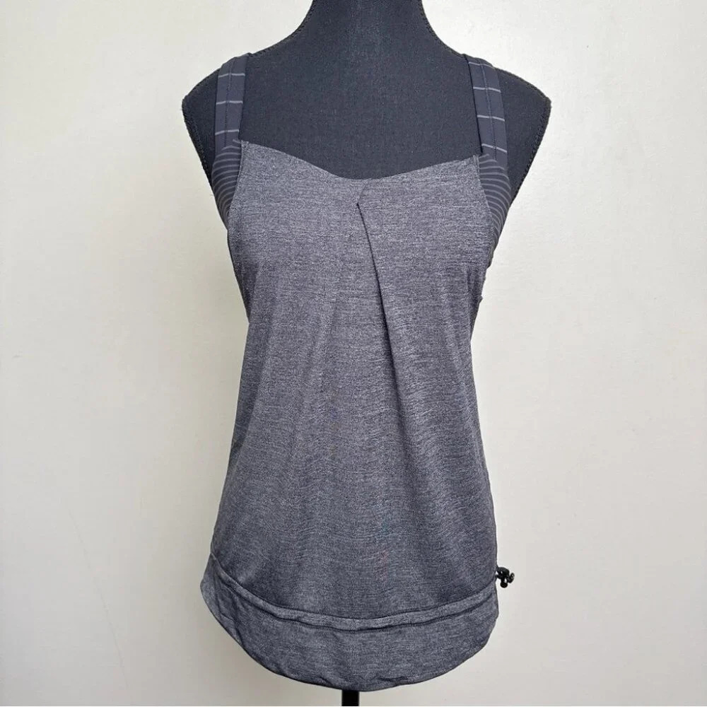 Lululemon Womens 4 Rest Less Tank  Heathered Black